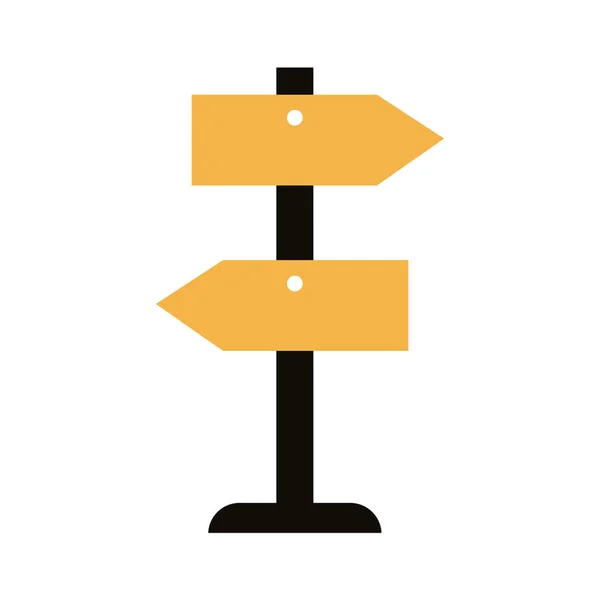 Flèche façon signal silhouette style icône — Image vectorielle