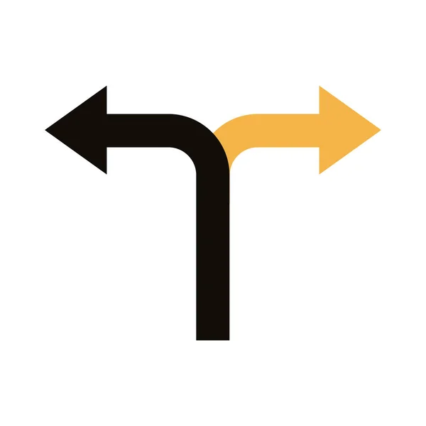 Vänster och höger pilar navigationer guide linje stil — Stock vektor