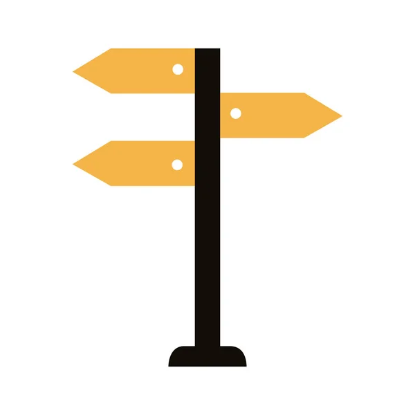 Flecha camino señal silueta estilo icono — Vector de stock