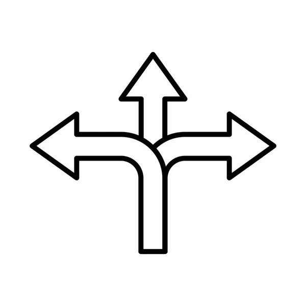 W lewo i prawo strzałki nawigacje przewodnik styl linii — Wektor stockowy