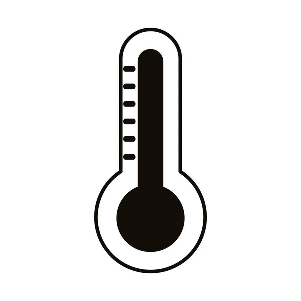 Medida de temperatura del termómetro con estilo de línea covid19 — Archivo Imágenes Vectoriales