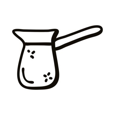 kahve cezve satır biçimi ikon vektör tasarımı