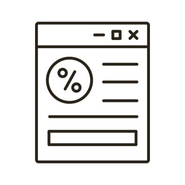 Yüzde sembolü simgesi biçiminde web sayfası