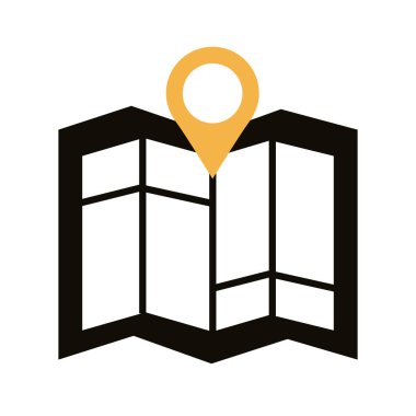 Kağıt haritası biçiminde iğne işaretleyici konumu