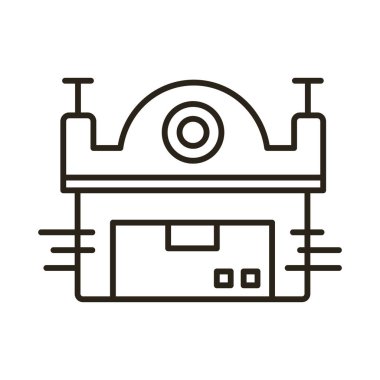 depo binası ön cephe dağıtım servisi çizgisi biçimi simgesi