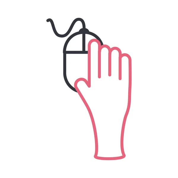 Рука с мышкой стиль иконки вектора дизайн — стоковый вектор