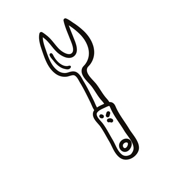 Bbq fork line style icon vector design — 스톡 벡터