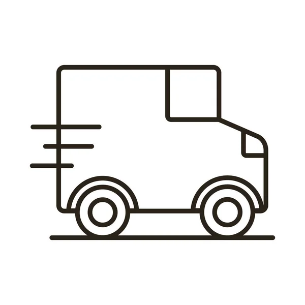 Van delivery service line style icon — Stock Vector