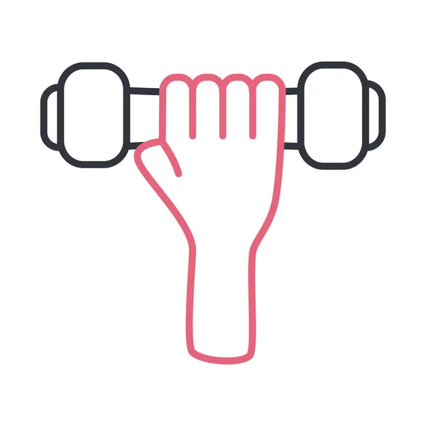 Hand with weight line style icon vector design — Stock Vector