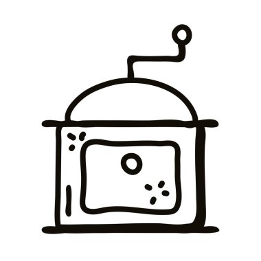 kahve öğütücü çizgisi simge vektör tasarımı