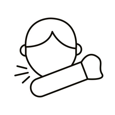 Dirsek hizasında öksüren bir adam.