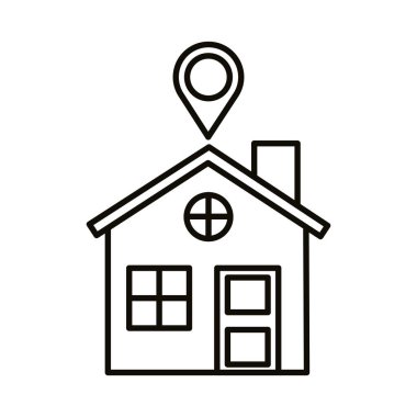 pin konum çizgisi biçimli ev