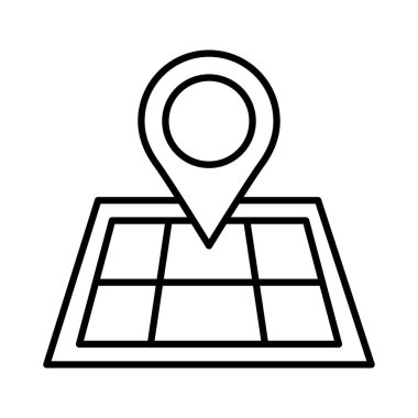 Kağıt haritası biçiminde iğne işaretleyici konumu