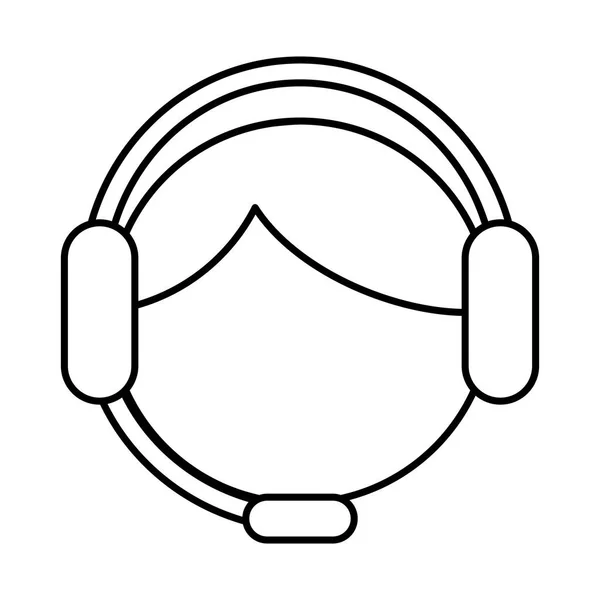 Pracovník s avatarovým znakem headsetu — Stockový vektor