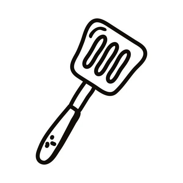 Cocina espátula línea estilo icono vector diseño — Archivo Imágenes Vectoriales