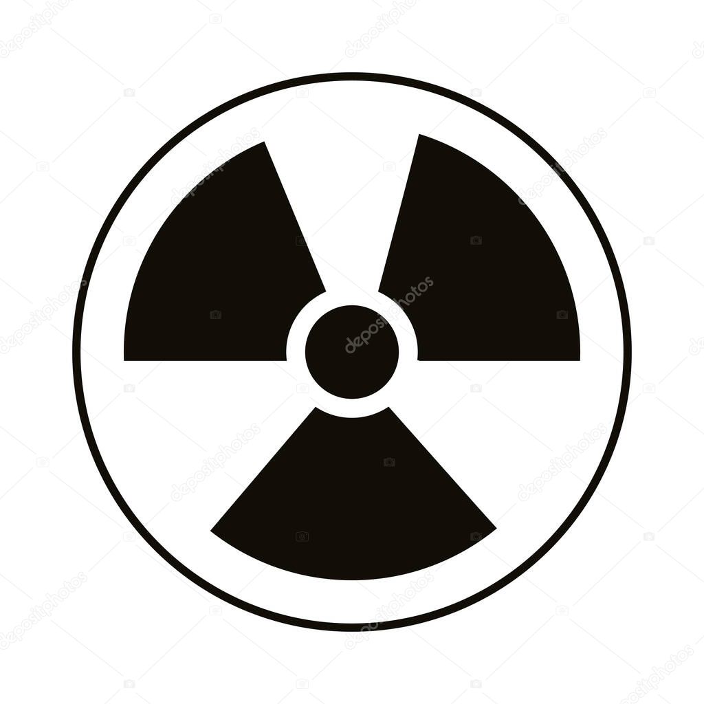 nuclear caution signal line style icon