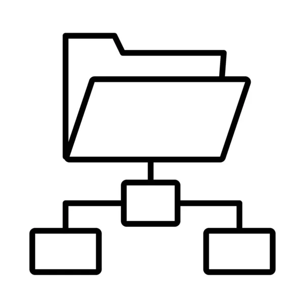 Cartella documento linea stile icona — Vettoriale Stock