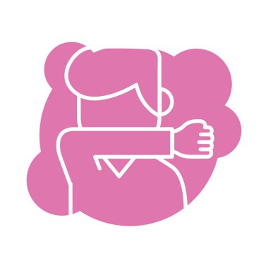 Dirsek bloğu tarzında öksüren adam