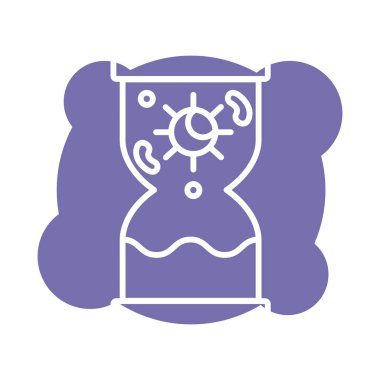 Covid19 virüs parçacık bloğu tarzında kum saati