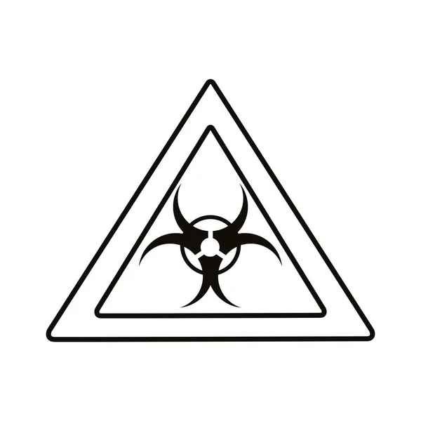 Biohazard Vorsicht dreieckige Signalleitung — Stockvektor