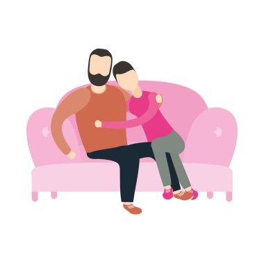 Bir çift kadın ve erkek koltuk vektör tasarımında