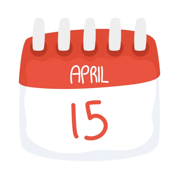 Skattedag 15 april kalender vektor design — Stock vektor