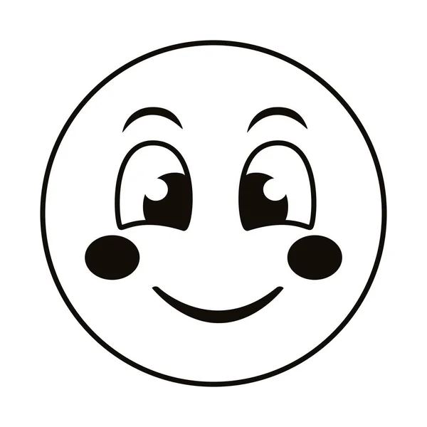Happy emoji face line style icon — Stock Vector
