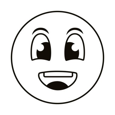 Mutlu emoji yüz çizgisi biçimi simgesi