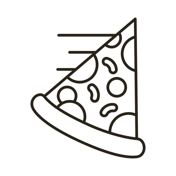 Pizza porcja linii styl ikona — Wektor stockowy