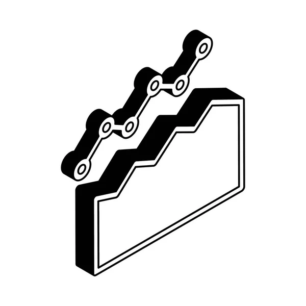 Aumenta il disegno vettoriale dell'icona dello stile isometrico della linea a punta — Vettoriale Stock