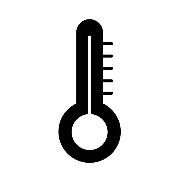 Thermometer temperatuur meten met covid19 silhouet stijl — Stockvector