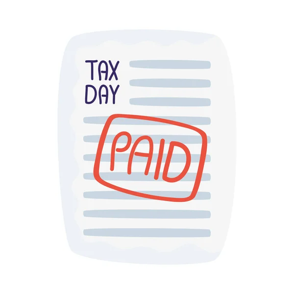 Φορολογικό έγγραφο ημέρας με αμειβόμενη σφραγίδα διανυσματικό σχεδιασμό — Διανυσματικό Αρχείο