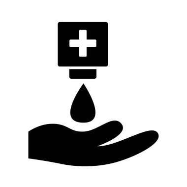 El ve anti bakteriyel sabun şişesi silueti.