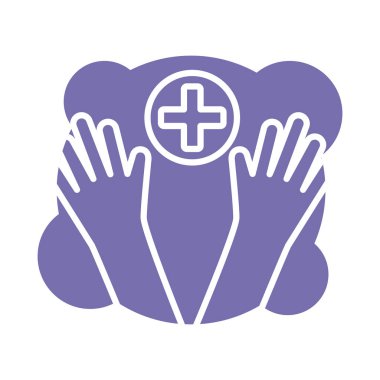 Tıbbi engel biçimi simgesine sahip lastik eldivenler