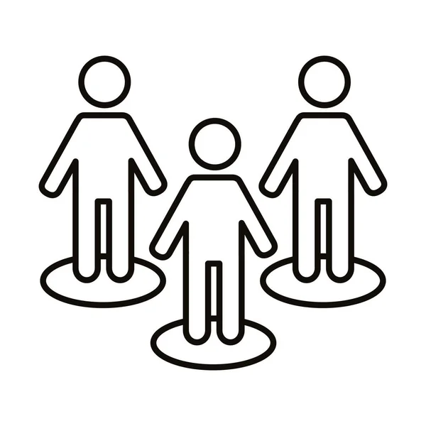 Groupe humains avatars ligne style icône — Image vectorielle