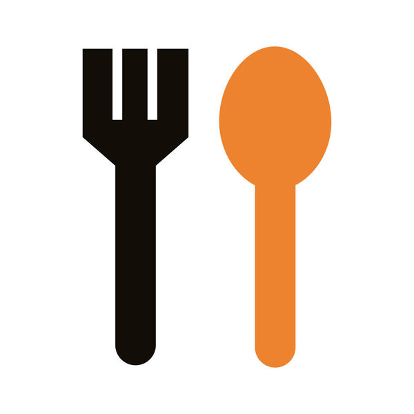 fork and spoon delivery service silhouette style