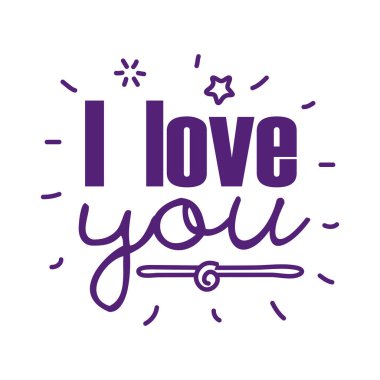 Metin satırı biçim vektör tasarımını seviyorum