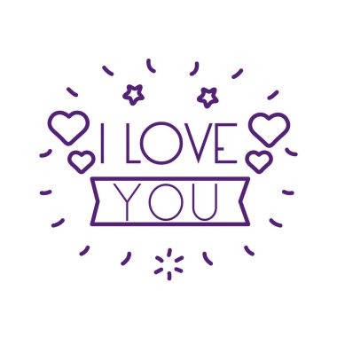 Kalpli ve kurdele çizgisi biçiminde vektör tasarımlı metnini seviyorum.