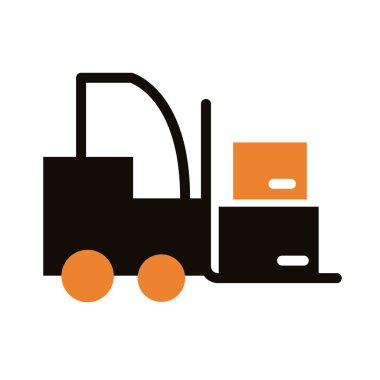 Kutu dağıtım servisi silueti tarzında forklift