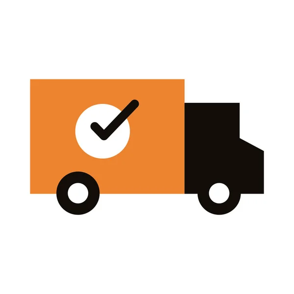 Servicio de entrega de camiones silueta icono de estilo — Archivo Imágenes Vectoriales