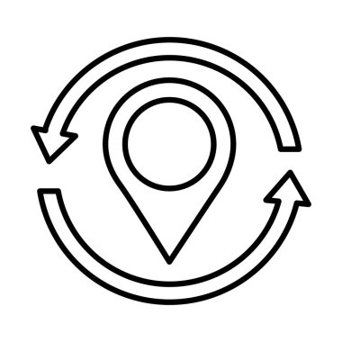 ok çizgisi biçimli iğne işaretleyici konumu