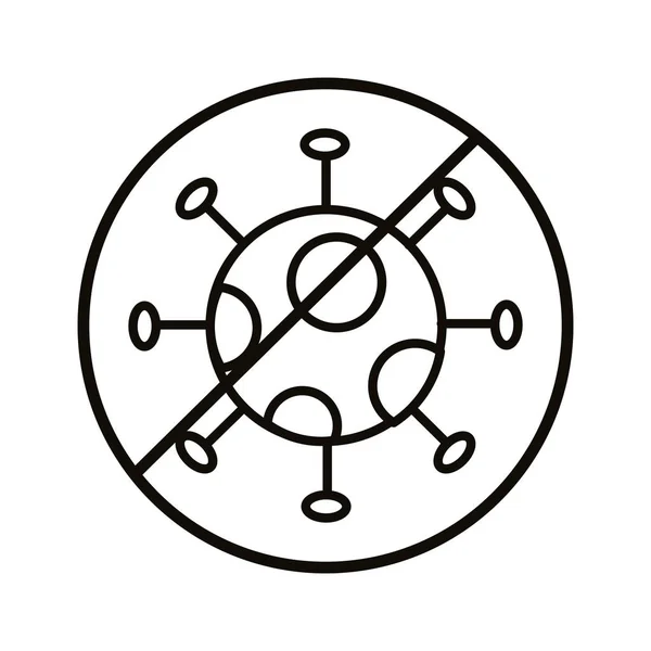 Covid19 virüs parçacık çizgisi simgesini durdur — Stok Vektör