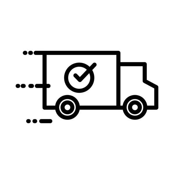 Φορτηγό παράδοση υπηρεσία γραμμή στυλ εικονίδιο — Διανυσματικό Αρχείο