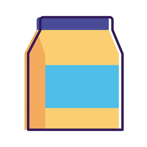 Línea de bolsa de papel de comida e icono de estilo de relleno — Vector de stock