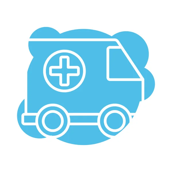 Ambulance emergency car block style icon — Stock Vector