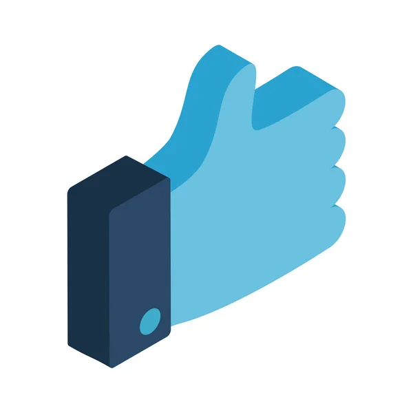 Thumb up isometric style icon vector design — Stock Vector