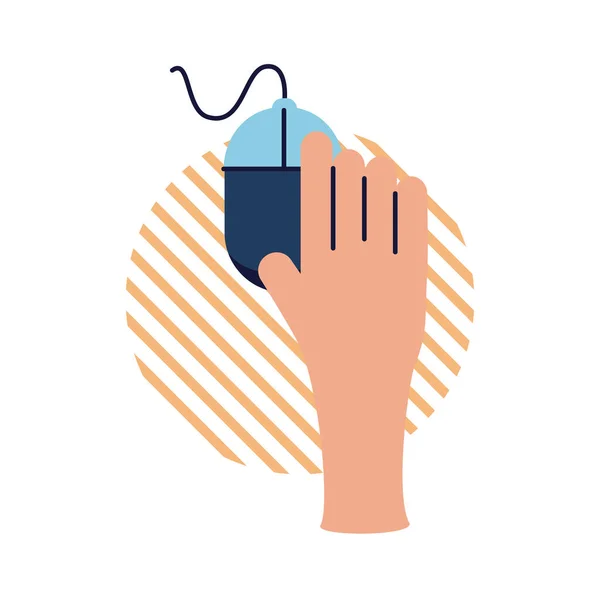 Ręka z myszy płaski styl ikona wektor projektu — Wektor stockowy