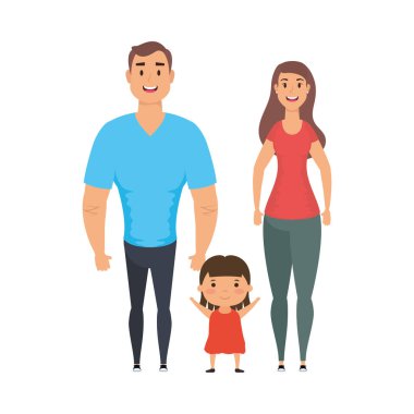 Ana baba ve kız vektör tasarımı