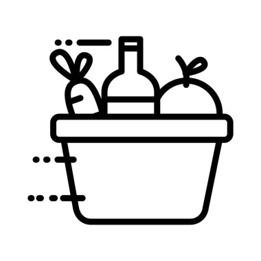 Alışveriş sepeti servis hattı tarzında alışveriş.