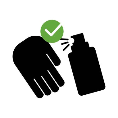 Sprey şişeli el tıbbi ürün siluet tarzı